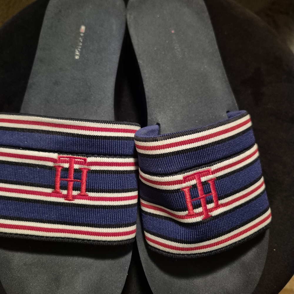 Tommy Hilfiger Women's Blue Slide Sandals